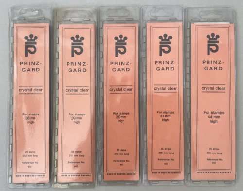 PRINZ stamp mount strips MEDIUM 36mm to 44mm (5 packs) - LAST LOT!